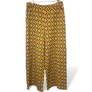 Cider Size 32 Patterned Knit Fabric Pants Wide Leg Groovy 79s Floral Print